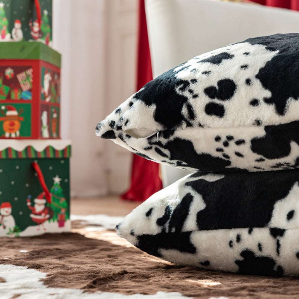 Cozy Plush Pillowcase, Decorative Cow Cushion, Luxury Throw Accessories - available at Sparq Mart