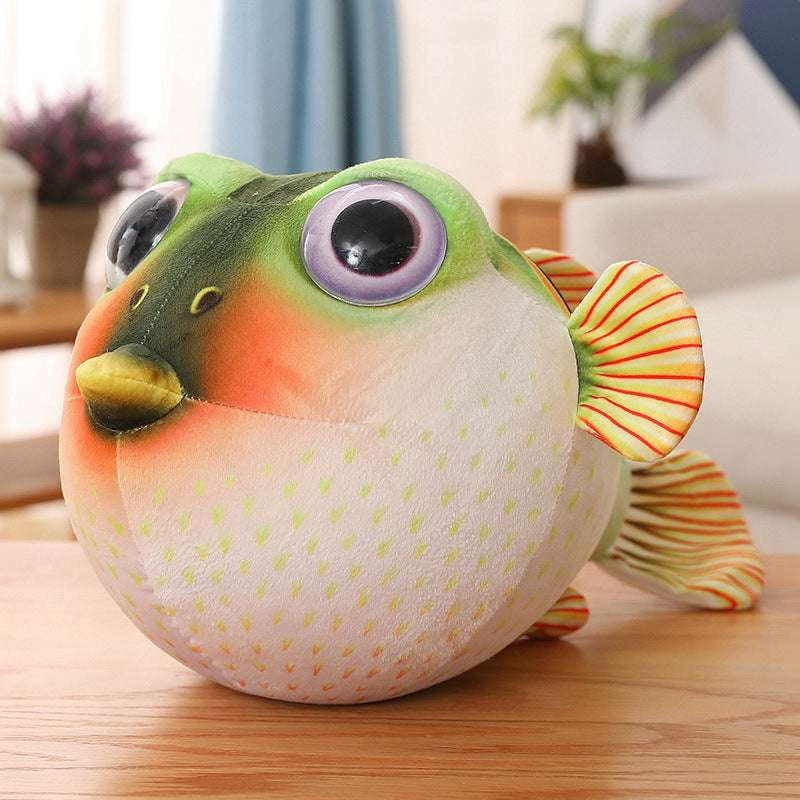 Kids Plush Pillow, Puffer Fish Toy, Soft Fish Pillow - available at Sparq Mart