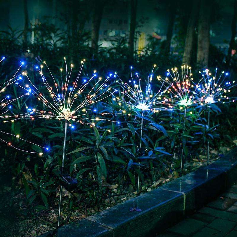 Ground-Inserted Firework Lights, Outdoor LED Lights, Solar String Lights - available at Sparq Mart