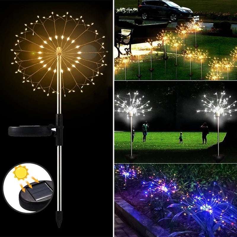 Ground-Inserted Firework Lights, Outdoor LED Lights, Solar String Lights - available at Sparq Mart