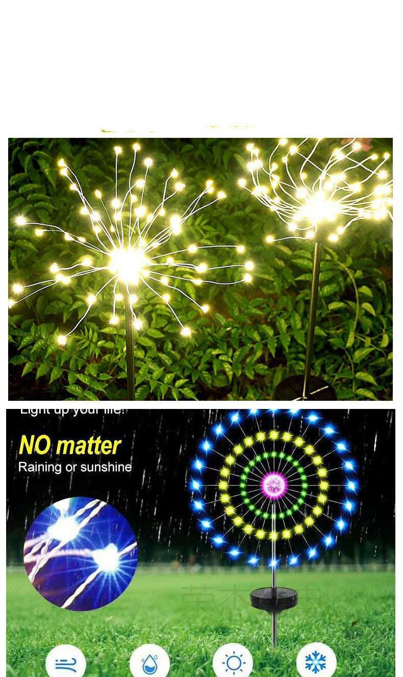 Ground-Inserted Firework Lights, Outdoor LED Lights, Solar String Lights - available at Sparq Mart