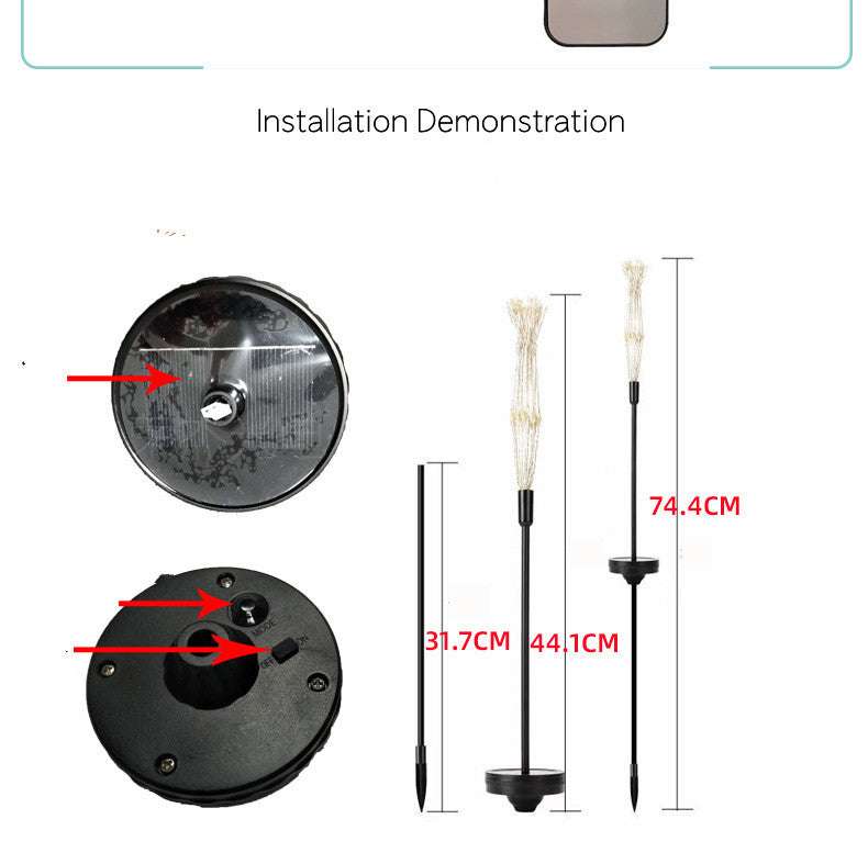 Ground-Inserted Firework Lights, Outdoor LED Lights, Solar String Lights - available at Sparq Mart