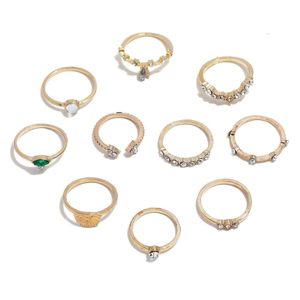 Elegant Jewelry Gift, Fashionable Zircon Jewelry, Zircon Ring Set - available at Sparq Mart