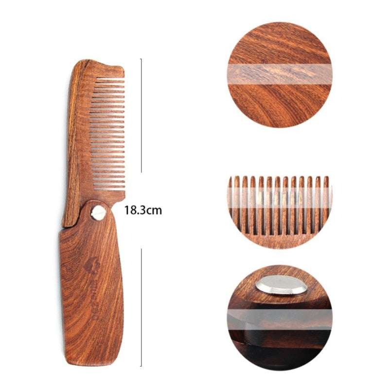 Folding Comb, Hair and Beard Comb, PU Leather Bag - available at Sparq Mart