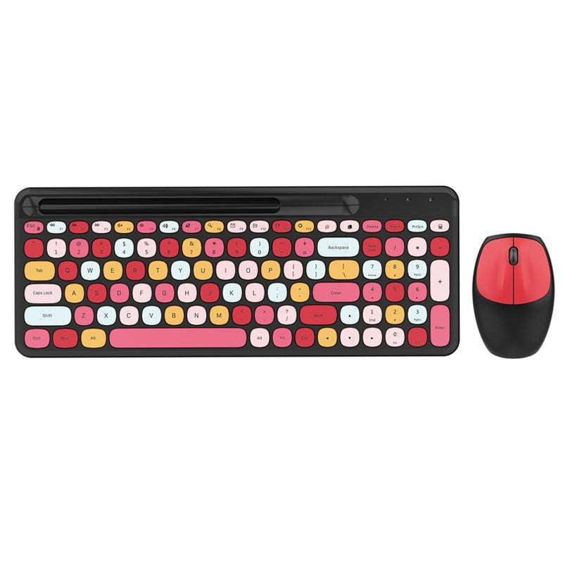 Colorful wireless keyboard, Office wireless mouse, Wireless USB set - available at Sparq Mart