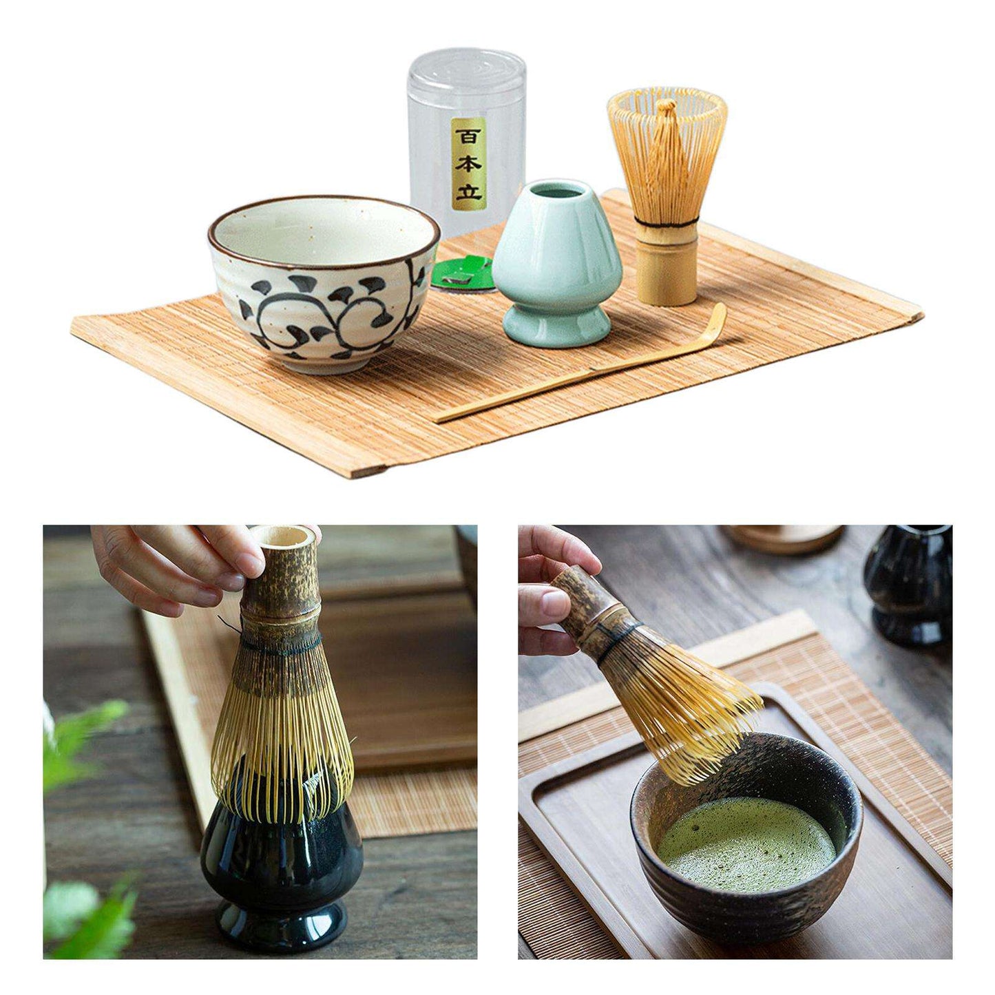 Brushing Tea, Mixing Tea, Tea Brush Set, Wiping Tea Bowls - available at Sparq Mart