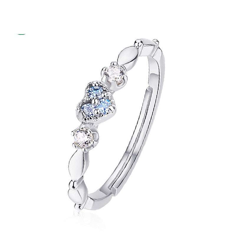 Elegant Topaz Heart Ring, Natural Blue Topaz Ring, Sterling Silver Gemstone Ring - available at Sparq Mart