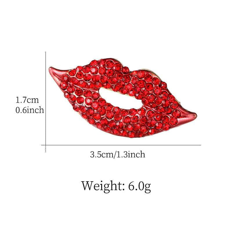 Crystal Lips Brooch, Fashion Jewelry for Women, Unique Brooch Design - available at Sparq Mart