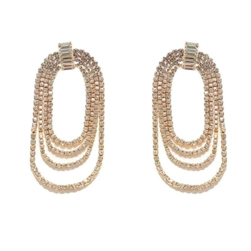 Crystal Eardrops Women, Fashion Earrings Online, Sparkling Zircon Earrings - available at Sparq Mart