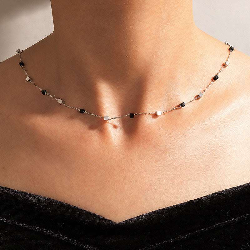 beautiful women's necklace, minimalist jewelry, trendy square necklace - available at Sparq Mart