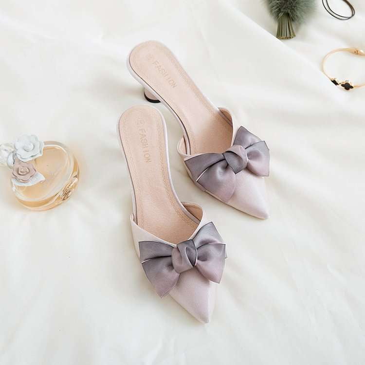 Daily Wear Heels, Elegant Heel Sandals, Suede Bow Sandals - available at Sparq Mart