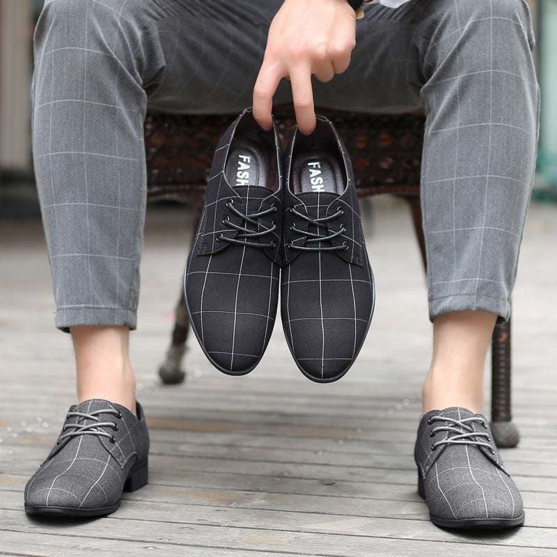 Canvas Leather Sneakers, Comfortable Walking Shoes, Durable Casual Footwear - available at Sparq Mart