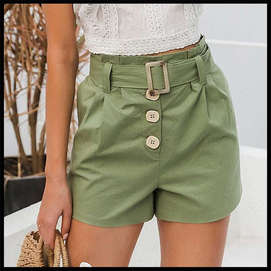 Casual Straight Shorts, Stylish Cotton Shorts, Wild High Waist Shorts - available at Sparq Mart