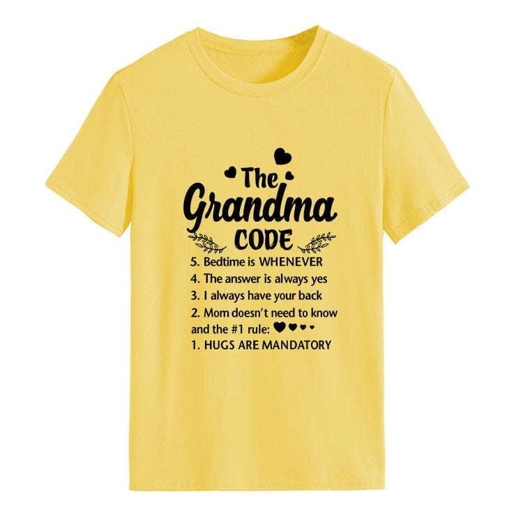 Grandma Code shirts, letter print shirts, round neck shirts - available at Sparq Mart