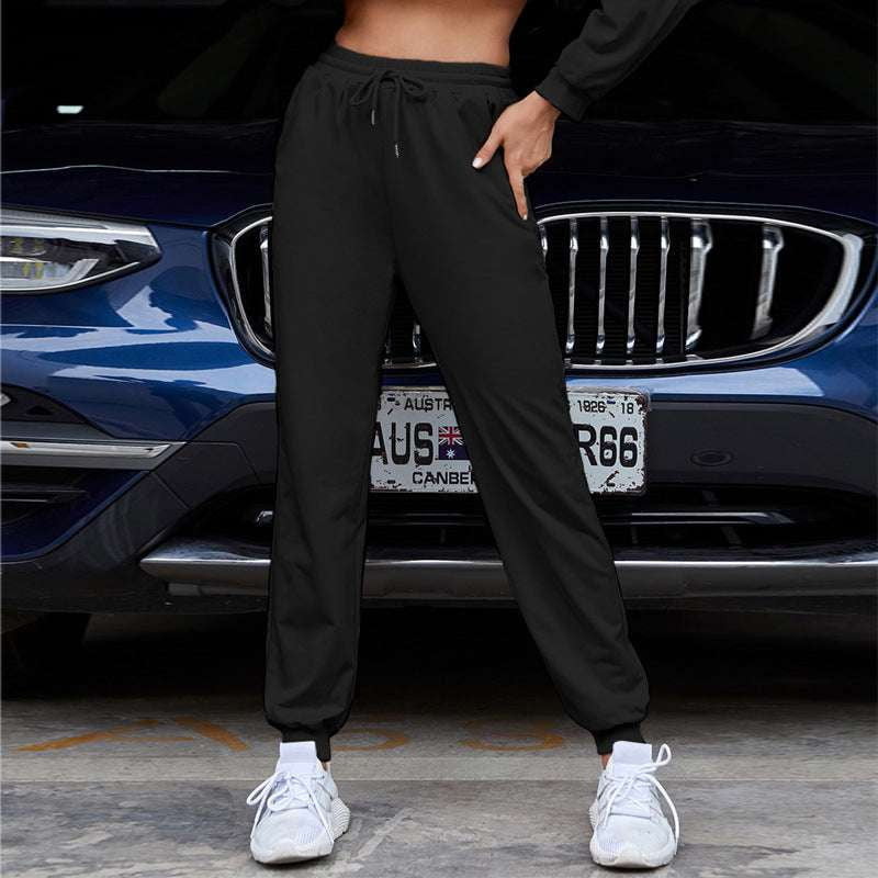 Lace-Up Sweatpants, Sports Pants Women's Feet, Stylish Casual Trousers - available at Sparq Mart