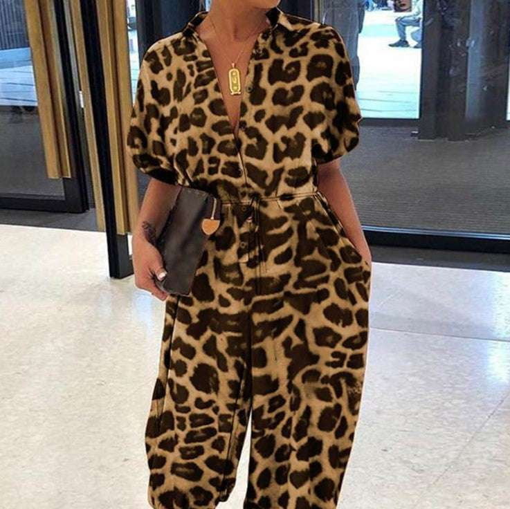 Leopard Print Jumpsuit, Stylish Cross-Border Fashion - available at Sparq Mart