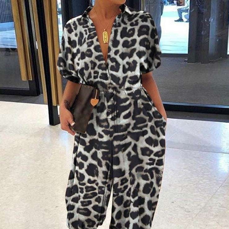 Leopard Print Jumpsuit, Stylish Cross-Border Fashion - available at Sparq Mart