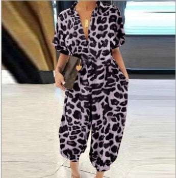 Leopard Print Jumpsuit, Stylish Cross-Border Fashion - available at Sparq Mart