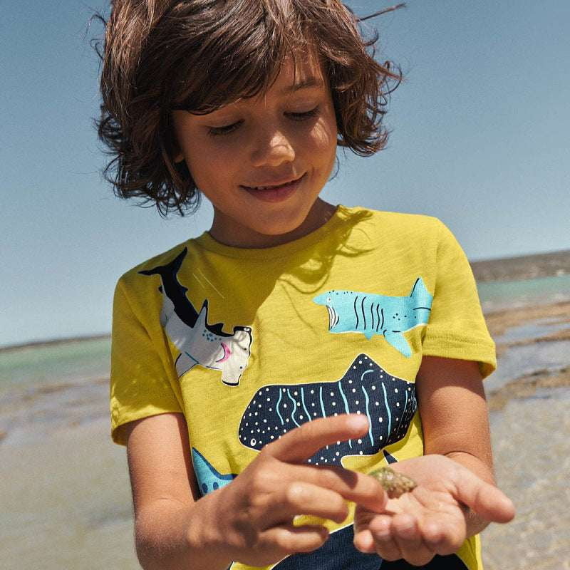 Children's T-Shirt, Short Sleeve, Stylish Luminous Shark - available at Sparq Mart