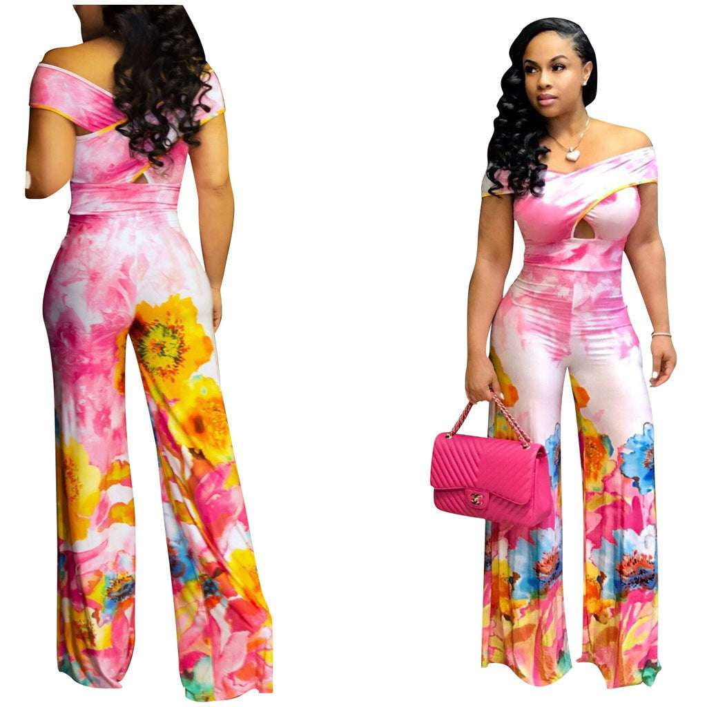 Plus Size Jumpsuit, Sexy Sleeveless Outfit, Tie-dye Fashion Apparel - available at Sparq Mart