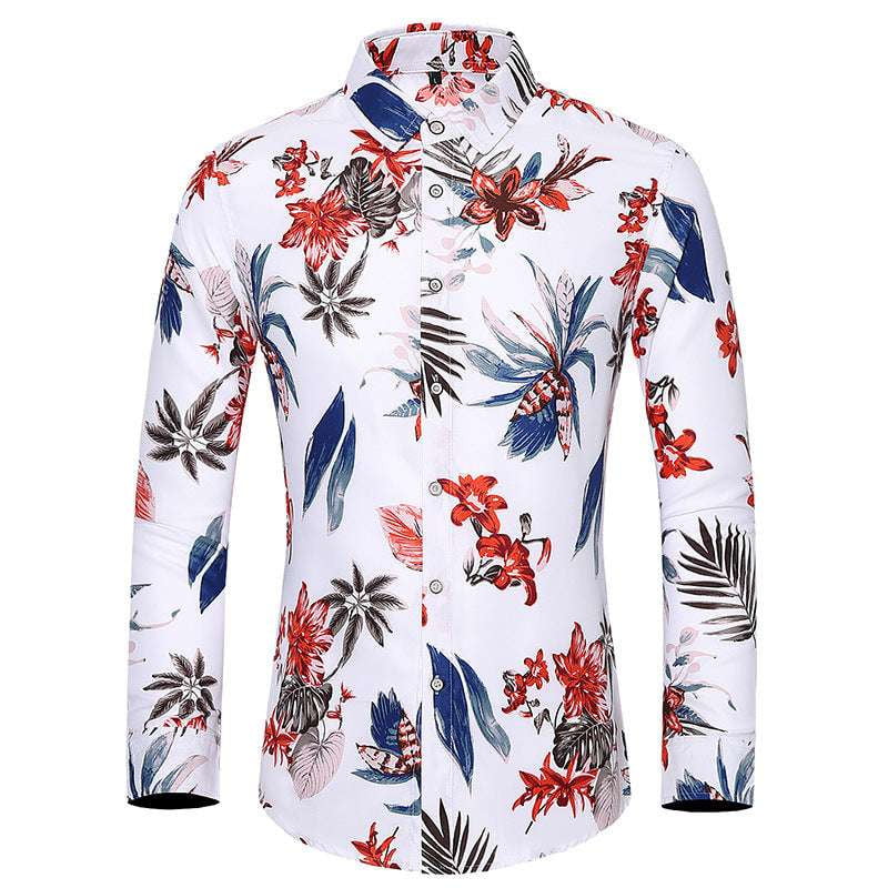 casual men's tops, plus size clothing, printed shirt - available at Sparq Mart