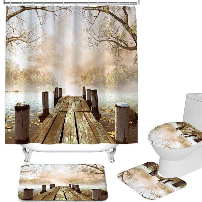 Punch-Free Shower, Shower Curtain Stylish, Toilet Partition Curtain - available at Sparq Mart