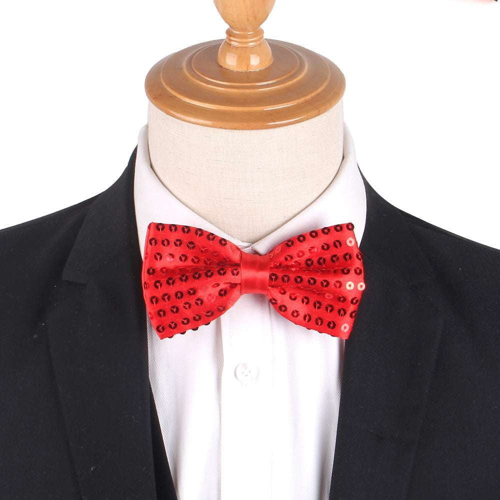 Double Layer Bow Ties, Solid Color Bow Ties, Stylish Sequin Bow Ties - available at Sparq Mart