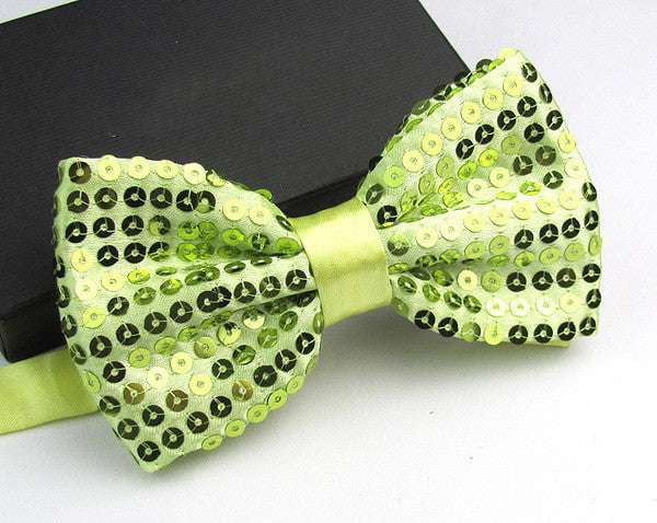 Double Layer Bow Ties, Solid Color Bow Ties, Stylish Sequin Bow Ties - available at Sparq Mart