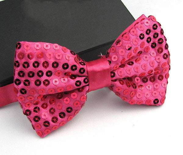 Double Layer Bow Ties, Solid Color Bow Ties, Stylish Sequin Bow Ties - available at Sparq Mart