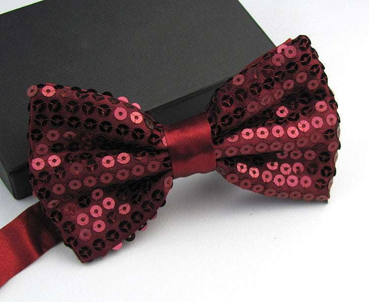 Double Layer Bow Ties, Solid Color Bow Ties, Stylish Sequin Bow Ties - available at Sparq Mart