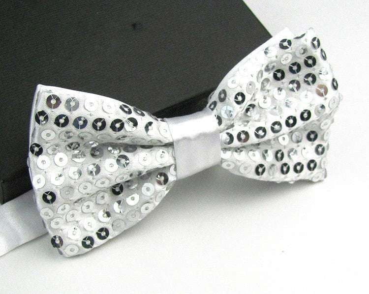 Double Layer Bow Ties, Solid Color Bow Ties, Stylish Sequin Bow Ties - available at Sparq Mart