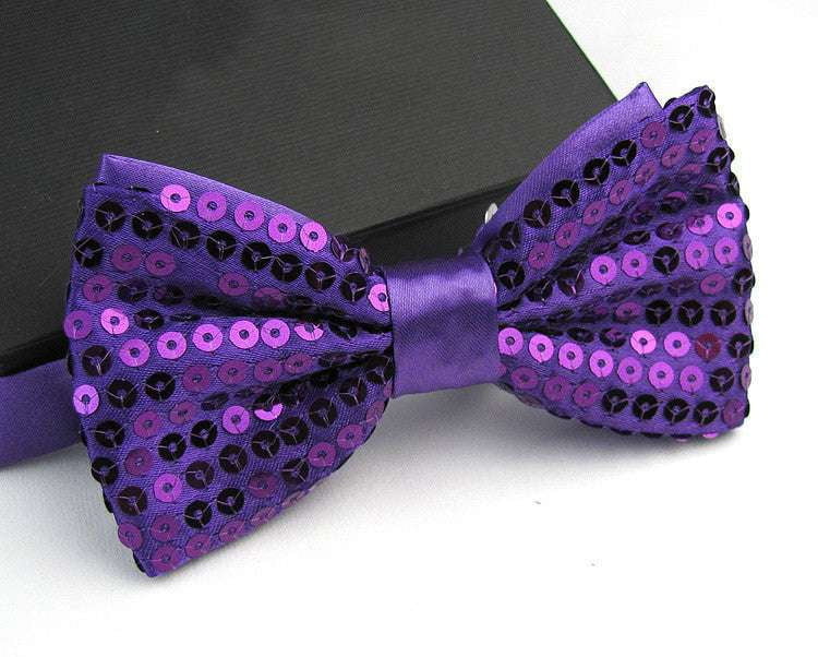 Double Layer Bow Ties, Solid Color Bow Ties, Stylish Sequin Bow Ties - available at Sparq Mart