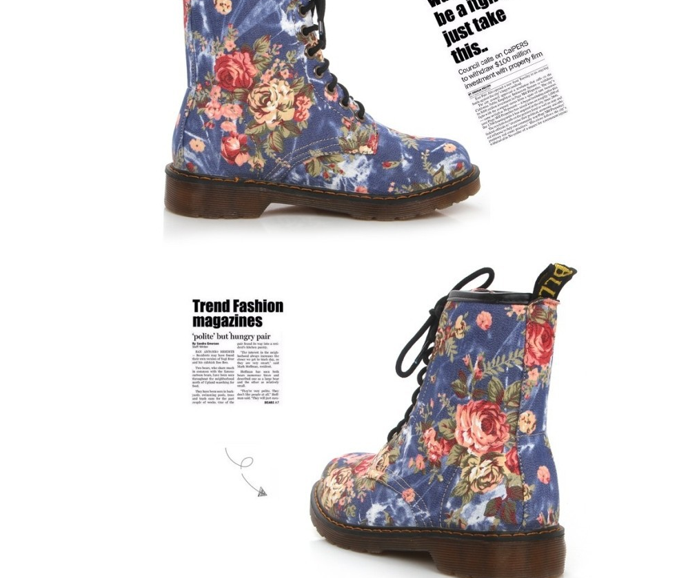 high help Martin boots, retro small floral boots, Western Cowboy Boots - available at Sparq Mart