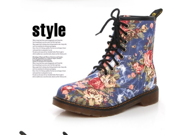 high help Martin boots, retro small floral boots, Western Cowboy Boots - available at Sparq Mart