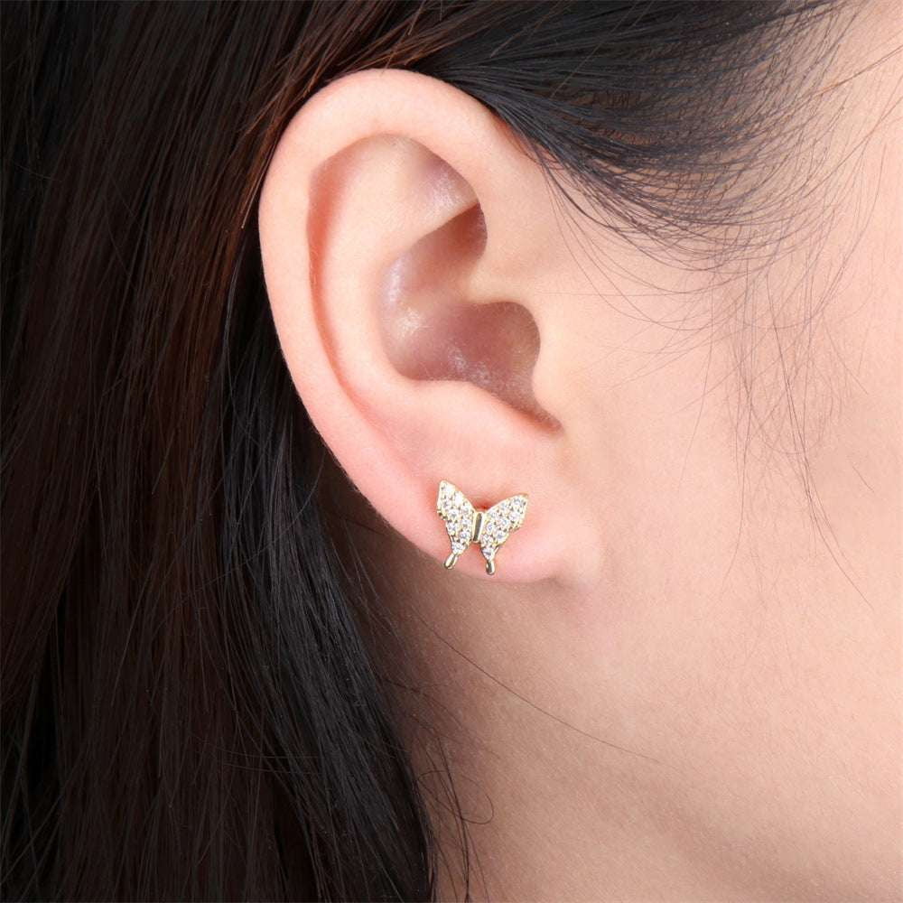 Cute Winter Earrings, Women's Autumn Earrings, Zircon Butterfly Earrings - available at Sparq Mart