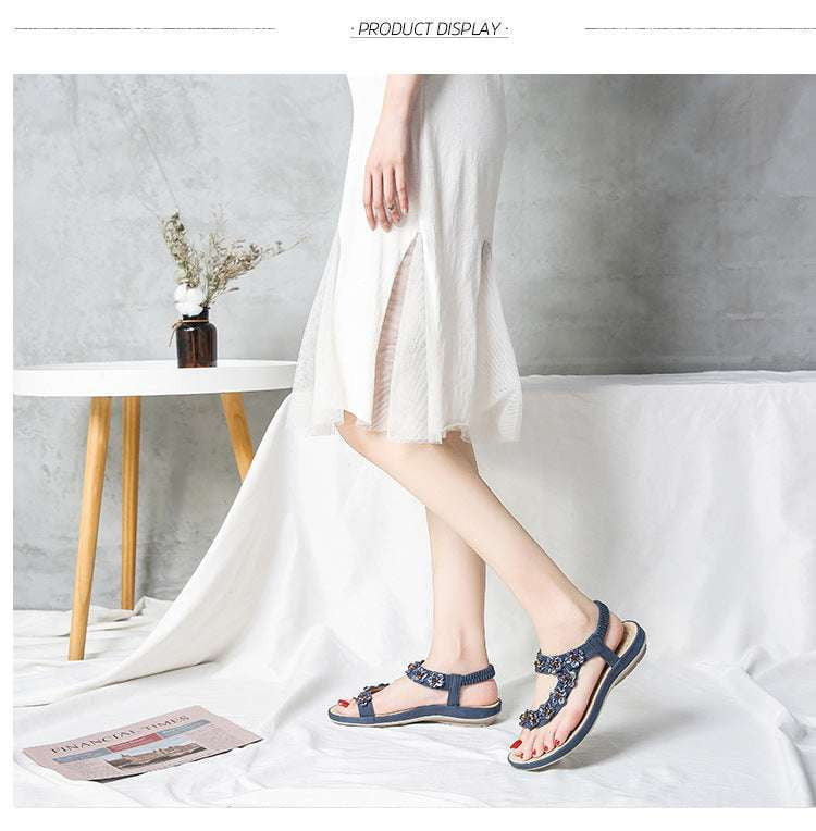 bohemian platform sandals, summer flat sandals, trendy sandal shoes - available at Sparq Mart