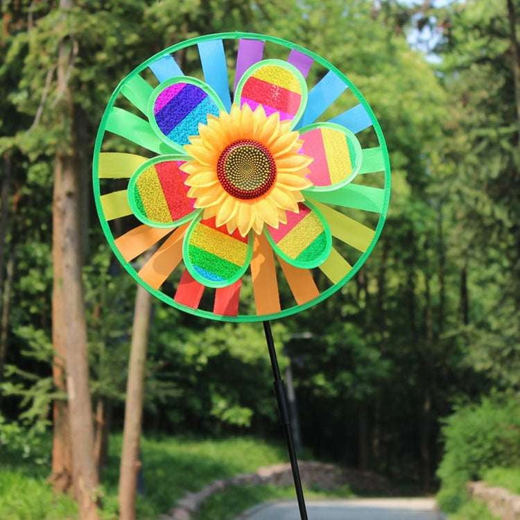 Colorful Sunflower Windmill, Garden Decoration Windmill, Outdoor Sequin Windspinner - available at Sparq Mart