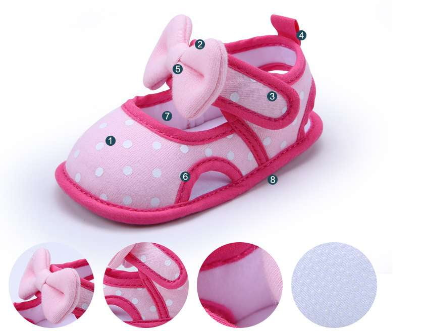 toddler breathable sandals girls bow-knot footwear soft sole baby - available at Sparq Mart