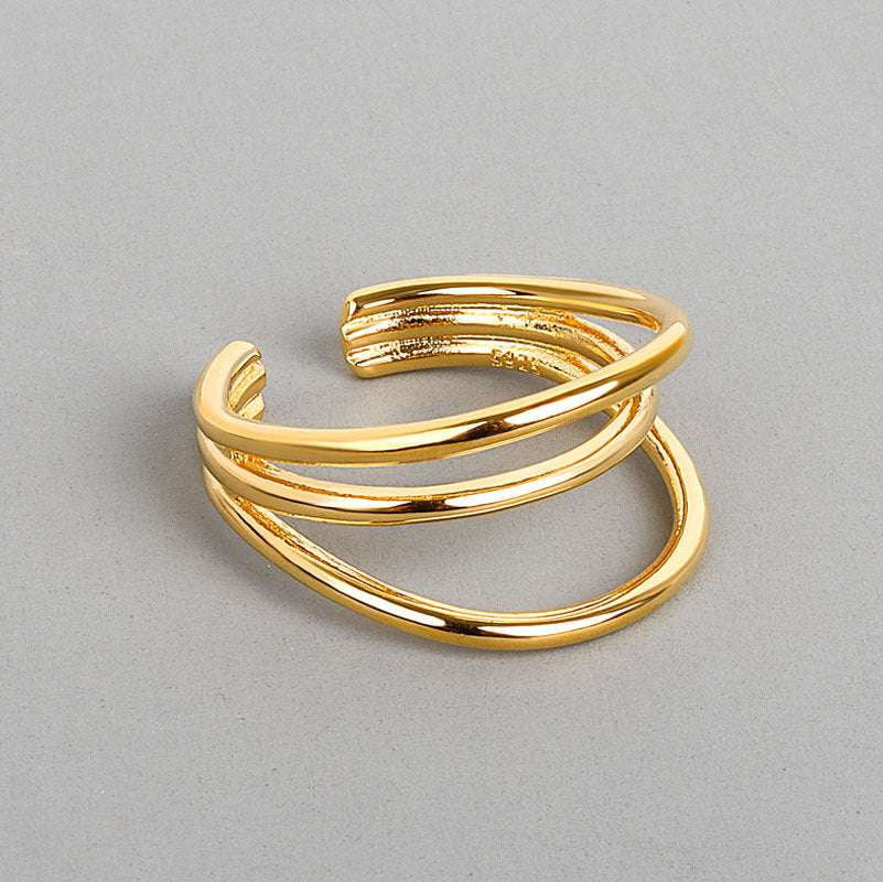 Adjustable Layered Ring, Fashionable Statement Jewelry, Trendy Copper Ring - available at Sparq Mart