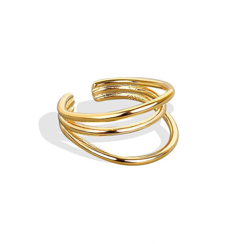 Adjustable Layered Ring, Fashionable Statement Jewelry, Trendy Copper Ring - available at Sparq Mart