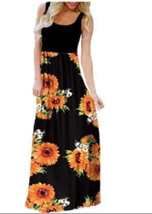 Colorful Patchwork Sundress, Floral Sundress Women, Printed Summer Dress - available at Sparq Mart