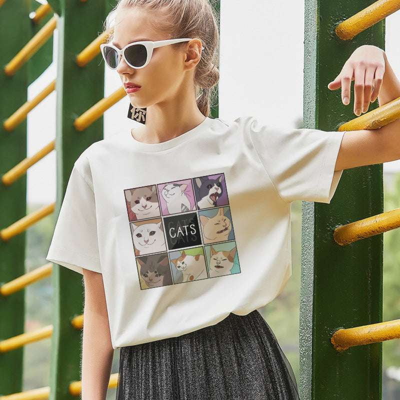 Casual Streetwear Shirt, Fashionable Oversized Top, Harajuku Print Tee - available at Sparq Mart