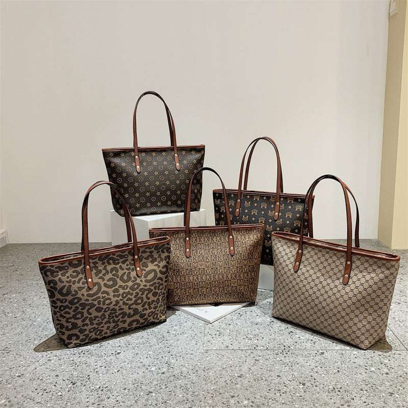 Leopard Print Tote, Portable Fashion Tote, Trendy Shoulder Bag - available at Sparq Mart