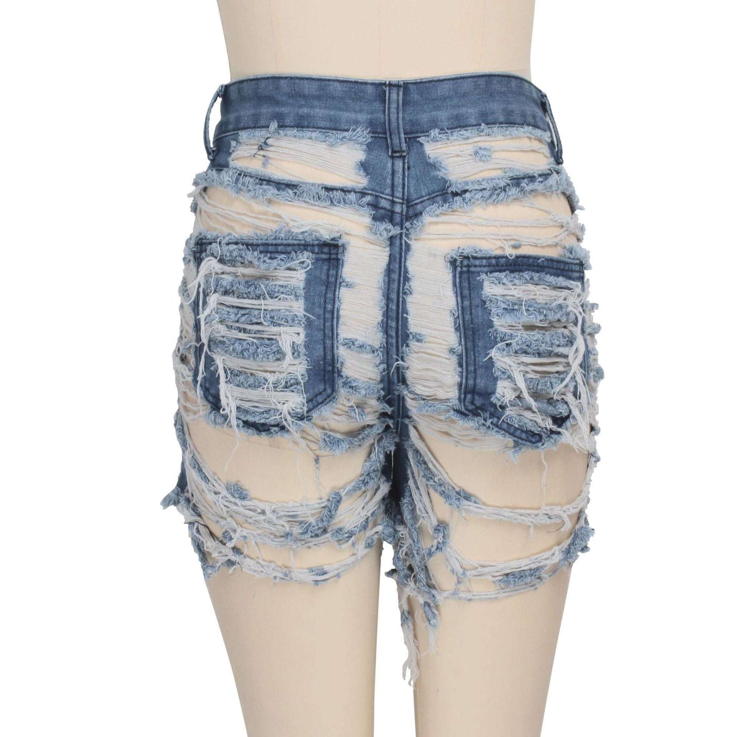 Light Wash Shorts, Mid Waist Shorts, Sexy Denim Shorts - available at Sparq Mart