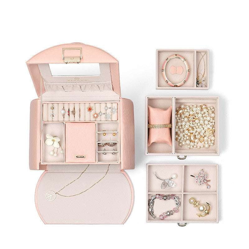 handcrafted jewelry organizer, multi-layer storage, trendy jewelry box - available at Sparq Mart