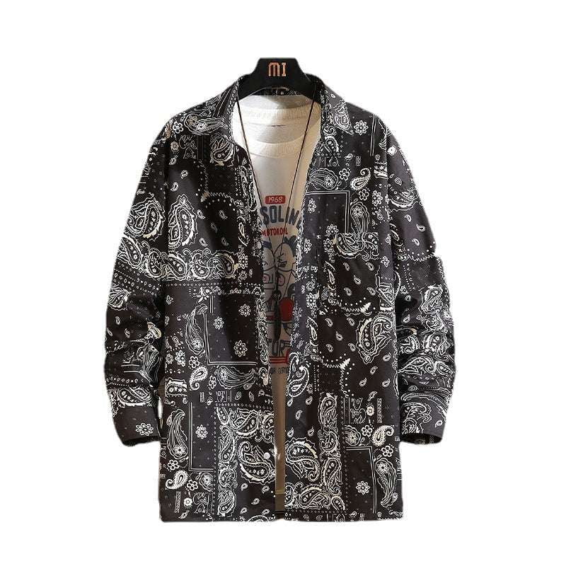 Paisley shirt coat, Stylish cardigan jacket, Trendy long sleeve coat - available at Sparq Mart