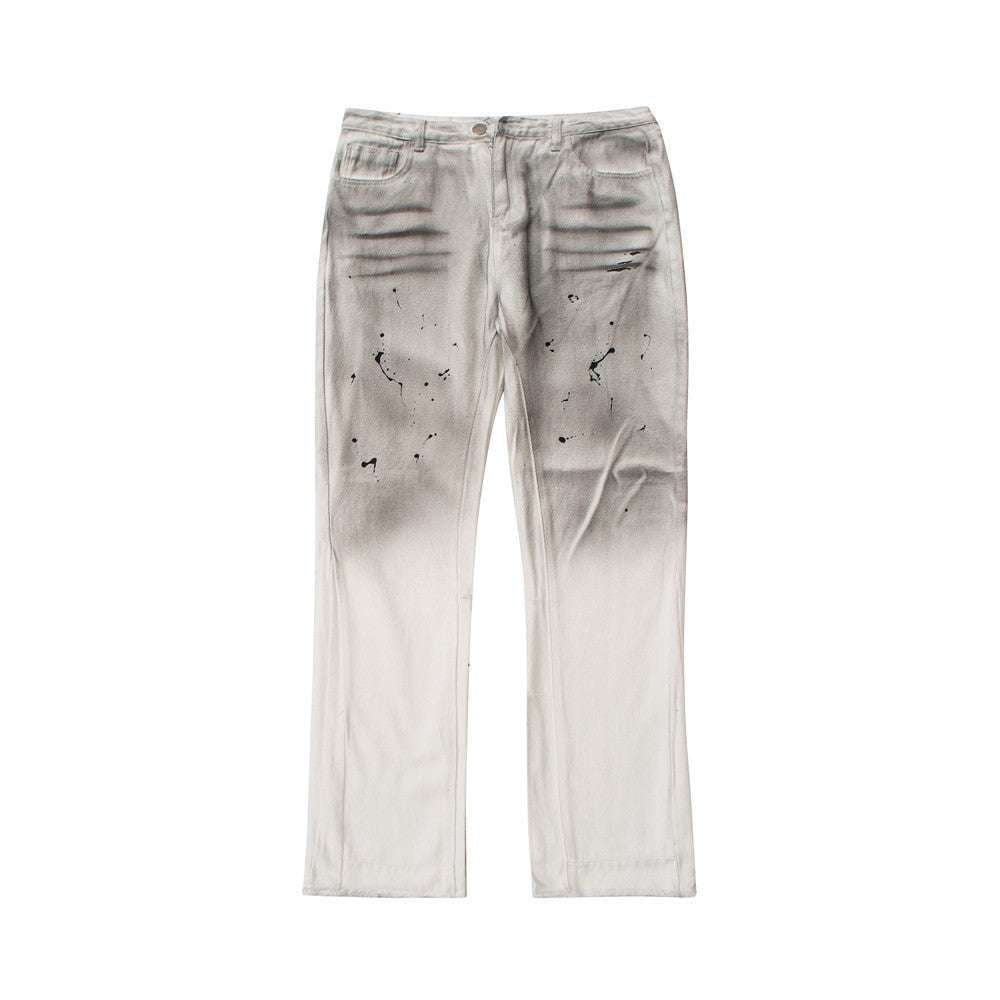 Raw Edge Distressed Jeans, Trendy Tie-dye Denim, Unique Men's Tie-dye - available at Sparq Mart