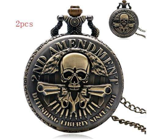 2nd Amendment Collectible, Unique Timepiece Gift, Vintage Pocket Watch - available at Sparq Mart