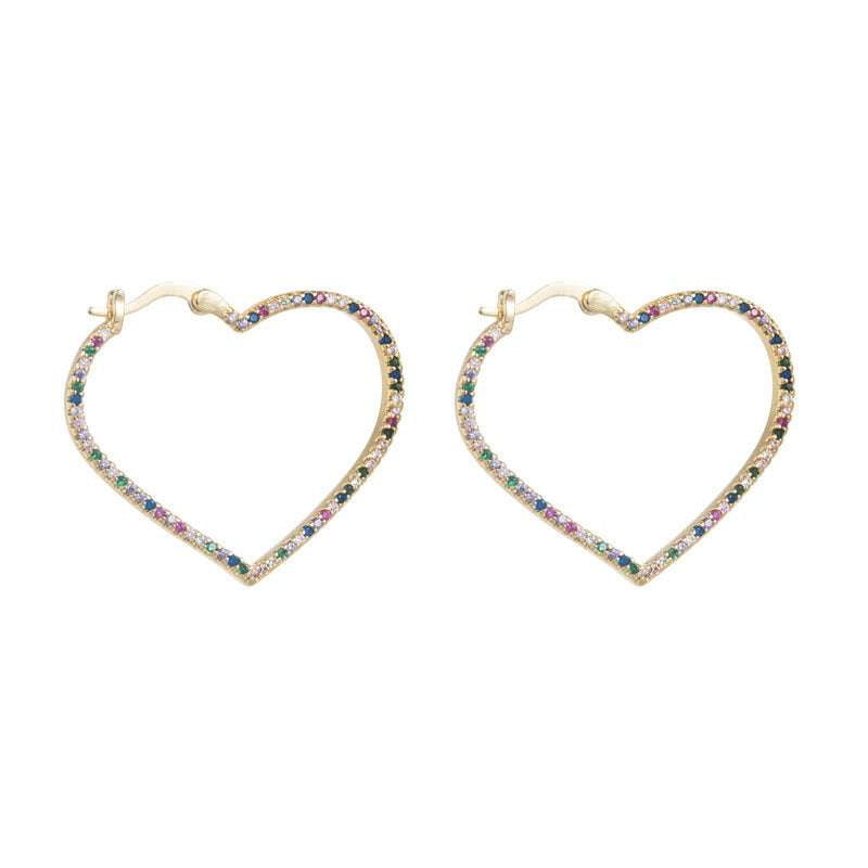 Colorful Diamond Earrings, Creative Earrings, Heart Shaped Earrings - available at Sparq Mart