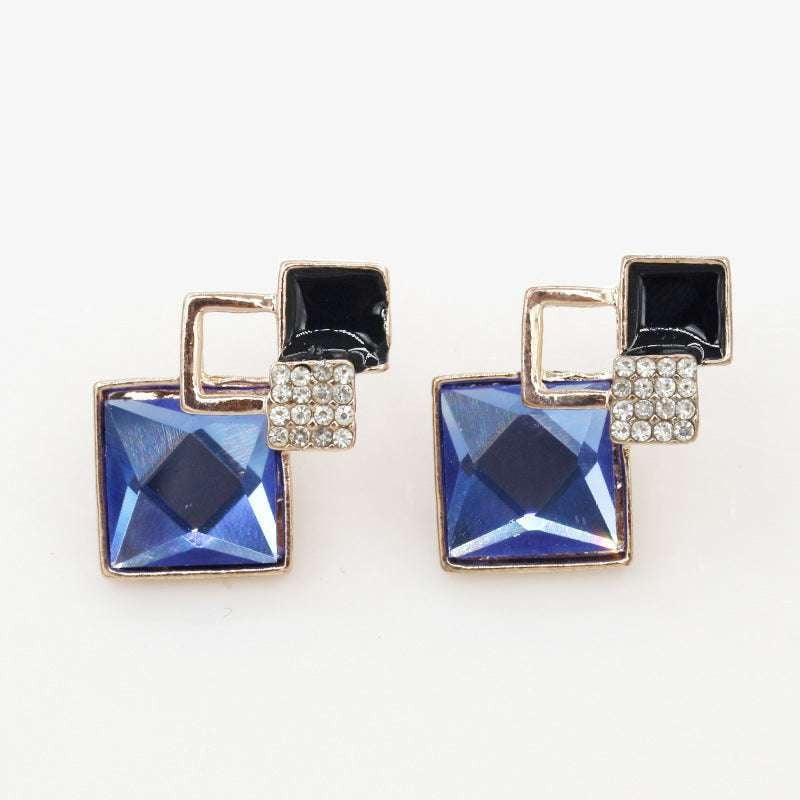 Blue Diamond Studs, Brown Stud Earrings, Sparkling Stud Earrings - available at Sparq Mart